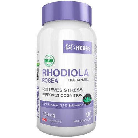 88Herbs Organic Rhodiola Rosea 200 mg 90 veg capsules - YesWellness.com