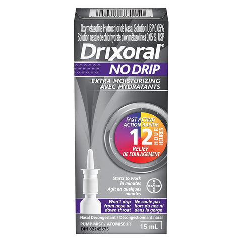 Drixoral No Drip Extra Moisturizing Nasal Decongestant Pump Mist 15mL