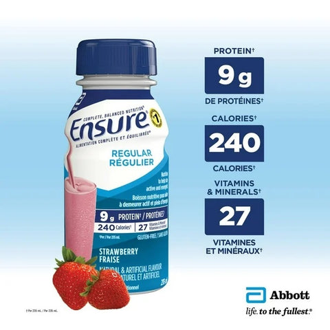 Ensure Regular Nutrition Strawberry Shake 6 packs of 235mL
