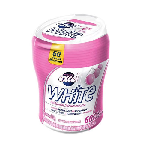 Excel Sugar-Free Chewing Gum Bottle 60 Pieces White Bubblemint 