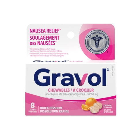 Gravol Nausea Relief Chewables Quick Dissolve 8 Tablets