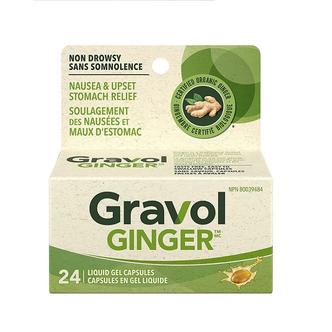 Gravol Ginger Liquid Gels Fast Nausea & Motion Relief