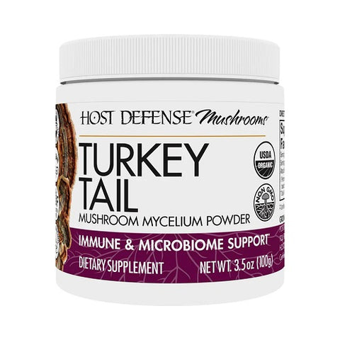 Host Defense Turkey Tail Mushroom Mycelium Powder 100g - YesWellness.com