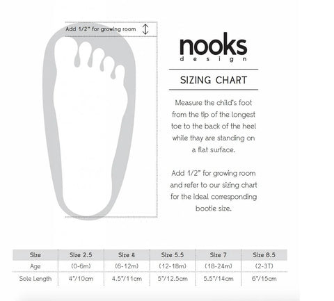 Nooks Design Booties Grey with Teal - Newborn