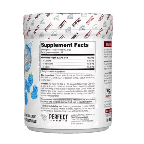 Perfect Sports BCAA Hyper Clear - Blue Raspberry 306g Product Info 