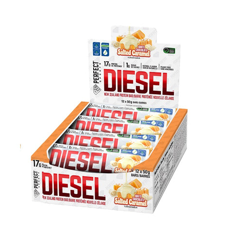Perfect Sports DIESEL New Zealand Protein Bar 12x50g White Chocolate Salted Caramel 50g
