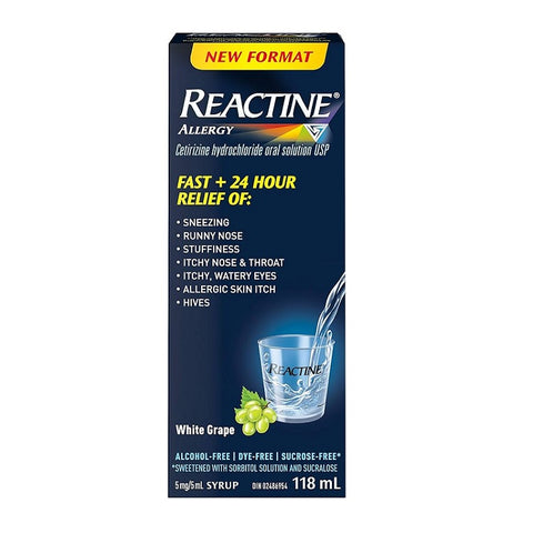 Reactine Allergy White Grape Syrup 5mg -118mL 