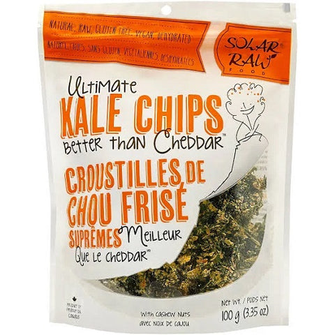 Solar Raw Ultimate Kale Chips Better than Cheddar 100g - YesWellness.com