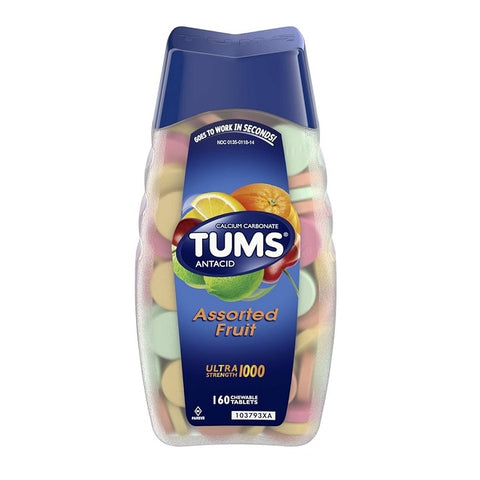 TUMS Ultra Strength Anacid Calcium Assorted Fruit Chewable Tablets  160