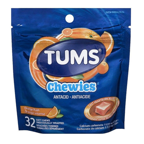 TUMS Chewies Antacid Orange Rush 32 Soft Chews