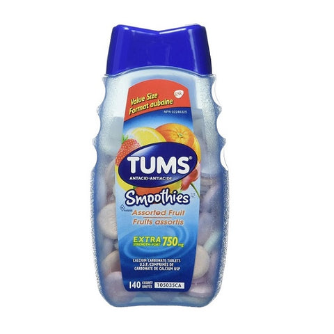TUMS Extra Strength Smoothies Antacid Calcium 140 Tablets (Various Flavours) - YesWellness.com