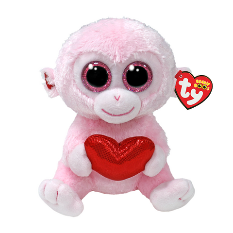 Ty Beanie Boo Gigi Pink Heart Monkey - YesWellness.com