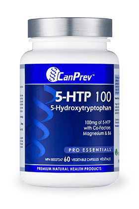 CanPrev 5-HTP 100 with B6 & Magnesium 60 veg capsules - YesWellness.com