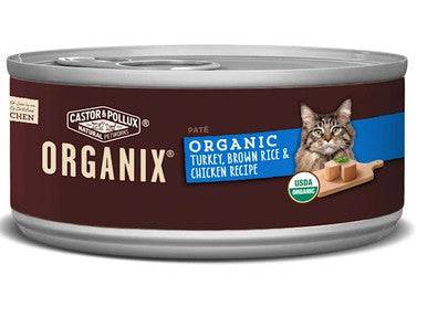 Expires May 2024 Clearance Castor & Pollux Organix Organic Turkey, Brown  Rice and Chicken Recipe 156g (Cat) - YesWellness.com
