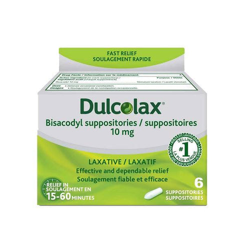 Dulcolax 10mg Bisacodyl Suppositories Laxative - YesWellness.com