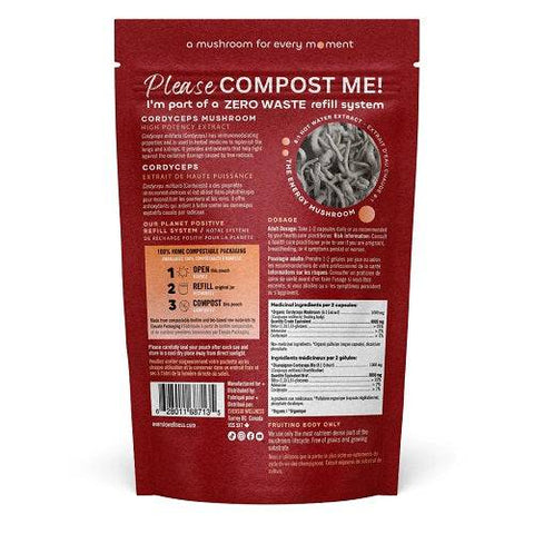 Eversio Wellness WARRIOR Cordyceps Daily Energy Support Reusable Pouch 60 Capsules - YesWellness.com