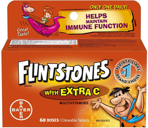 Flintstones with Extra C Multivitamins 60 chewable tablets - YesWellness.com