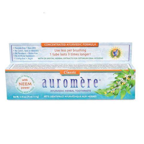 Flora Health AUROMÈRE Ayurvedic Herbal Toothpaste 75mL - YesWellness.com