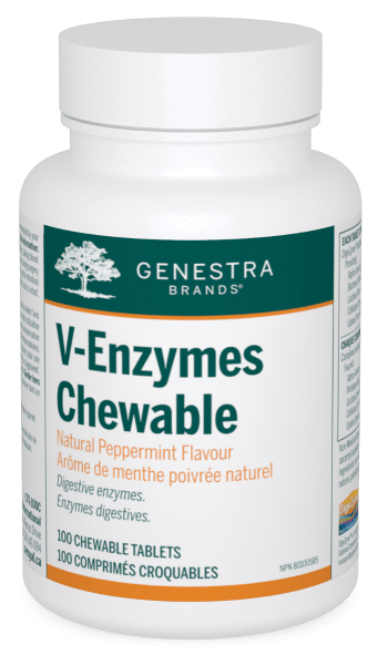 Genestra V-Enzymes Chewable Natural Peppermint Flavour 100 Chewable Tablets - YesWellness.com