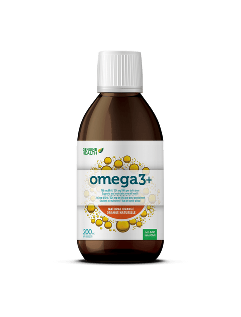 Genuine Health Omega3+ Liquid Natural Orange 200 mL - YesWellness.com