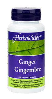 Herbal Select Ginger 60 capsules - YesWellness.com