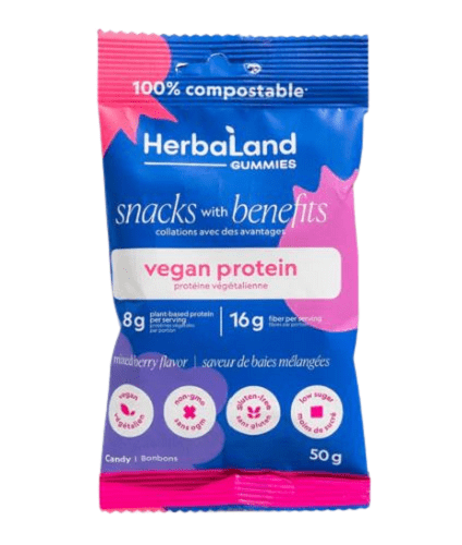 Herbaland Vegan Protein Gummies Wild Berry - YesWellness.com