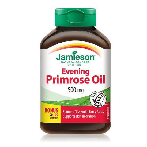 Jamieson Evening Primrose Oil 500mg Bonus 90+90 Softgels - YesWellness.com