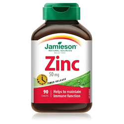 Jamieson Timed Release Product Zinc Ultra Strength 50mg 90 Tablets - YesWellness.com