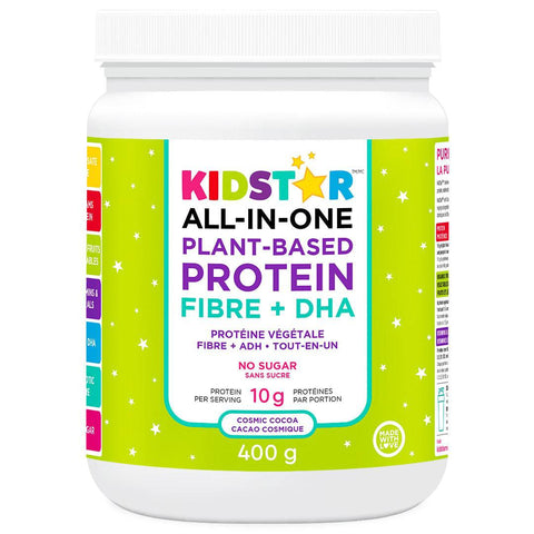 KidStar Nutrients All-in-One Plant-Based Protein with Fiber & DHA - Cosmic Cocoa 400g - YesWellness.com