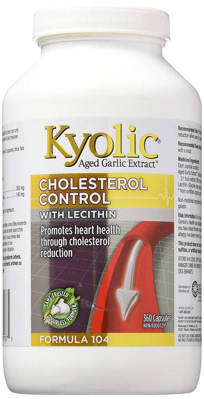 Kyolic Formula 104 Cholesterol Control with Lecithin 360 Capsules