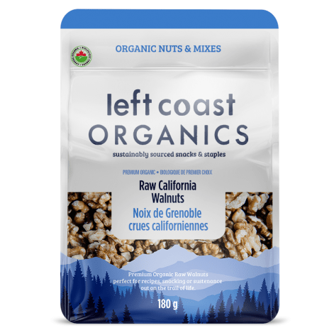 Left Coast Organics Organic Raw California Walnuts 180g - YesWellness.com