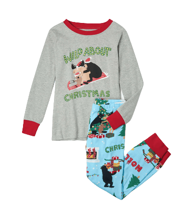 Little Blue House by Hatley Kids Appliqué Pajama Set - Wild About Christmas - YesWellness.com