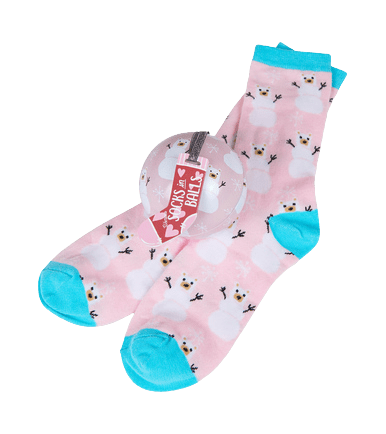 Little Blue House by Hatley Women's Socks in Ball Pink Snow Bears - YesWellness.com