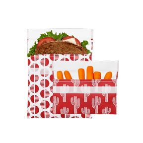 Lunchskins Reusable 2-Pack Bag Set 1 Sandwich + 1 Snack Velcro Set - YesWellness.com