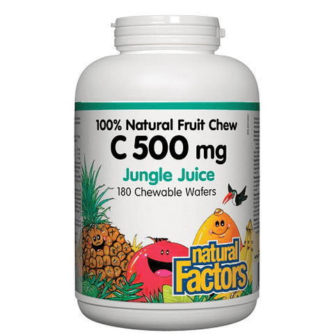 Natural Factors 100% Natural Fruit Chew C 500mg Jungle Juice Chewable Wafers - YesWellness.com