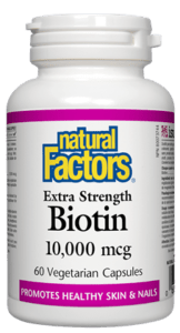 Natural Factors Biotin 10000 mcg Vegetarian Capsules - 60 Veg Capsules - YesWellness.com