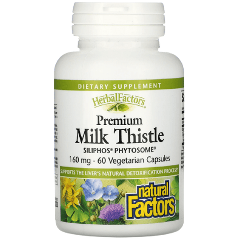 Natural Factors Herbal Factors Premium Milk Thystle Siliphos Phytosome 160mg 60 Vegetarian Capsules - YesWellness.com