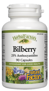 Natural Factors HerbalFactors Bilberry Capsules - 90 capsules - YesWellness.com