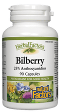 Natural Factors HerbalFactors Bilberry Capsules - 90 capsules - YesWellness.com