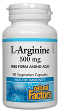 Natural Factors L-Arginine 500mg Vegetarian Capsules - 90 capsules - YesWellness.com