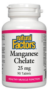 Natural Factors Manganese Chelate 25mgcplts - 90 Caplets - YesWellness.com
