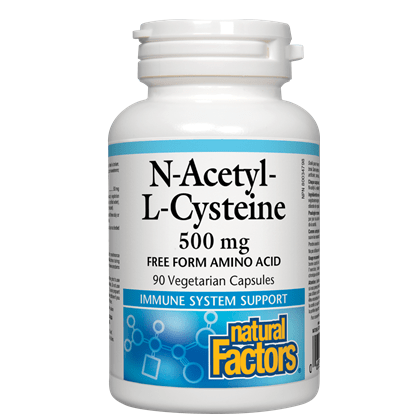 Natural Factors N-Acetyl-L-Cysteine 500mg Vegetarian Capsules - 90 Veg Capsules - YesWellness.com