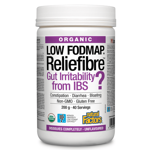 Natural Factors Organic Low FODMAP Reliefiber Unflavoured 200g - YesWellness.com