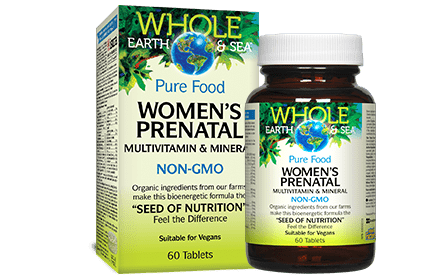 Natural Factors Whole Earth and Sea Women's Prenatal Multivitamin and Mineral 60 Tablets - YesWellness.com