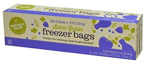 Natural Value Slider Freezer Storage Bags 10 ct - YesWellness.com