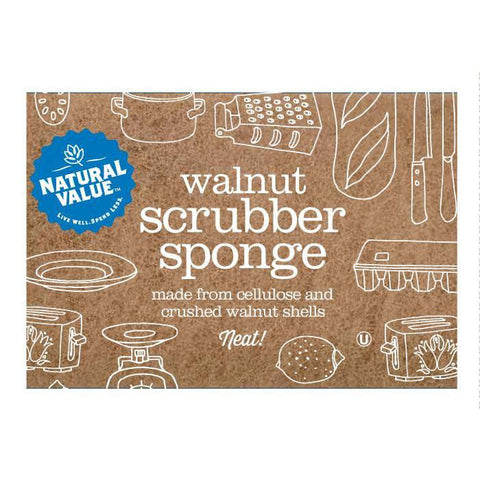 Natural Value Walnut Scrubber Sponge 1 ct - YesWellness.com
