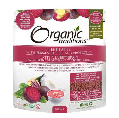 Organic Traditions Beet Latte with Fermented Beets and Probiotics 150g - YesWellness.com