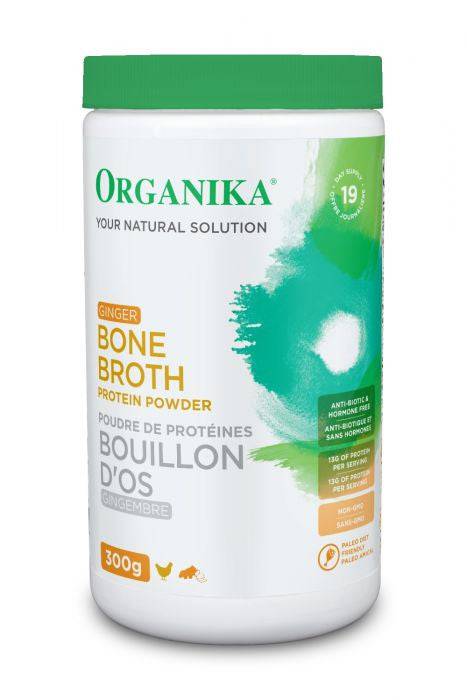 Organika Bone Broth, Ginger Chicken Powder 300g - YesWellness.com