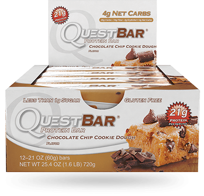 Quest Protein Bar Chocolate Chip Cookie Dough 12 Bars - YesWellness.com