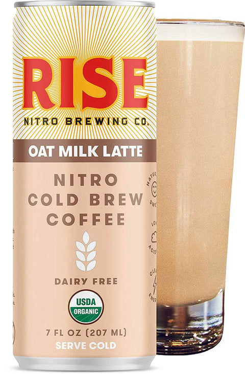 Expires August 2024 Clearance Rise Brewing Co. Nitro Cold Brew Coffee - Oat Milk Latte 207mL x 12 - YesWellness.com